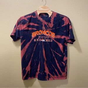 Men’s 3X NFL Denver Broncos Upcycled Bleached Tie Dye Shirt Sleeve Shirt